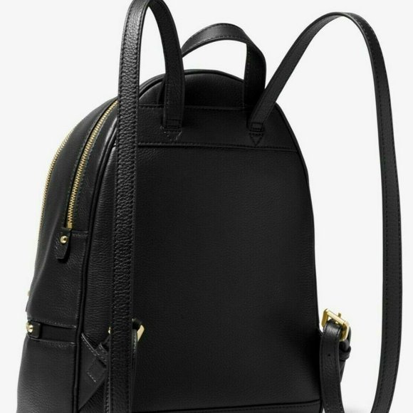 MICHAEL KORS RHEA ZIP MEDIUM BACKPACK BLACK VENUS LEATHER TRAVEL SCHOOL NWT! main image 6